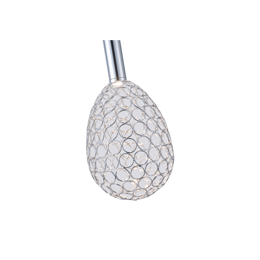 LED pendel LED/6,3W/230V 3000K skinnende krom diameter 14 cm