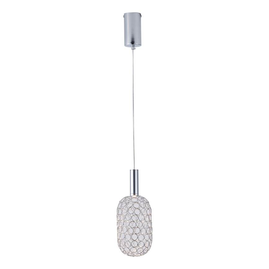 LED pendel LED/6,3W/230V 3000K skinnende krom diameter 20 cm