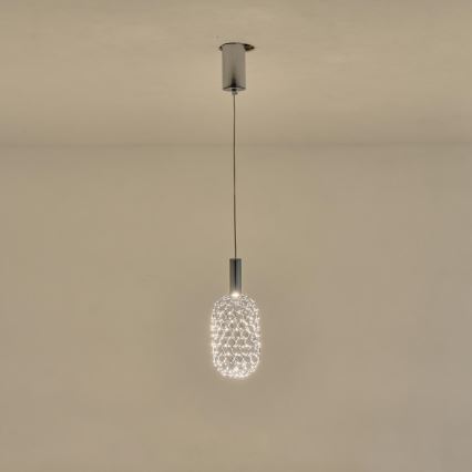 LED pendel LED/6,3W/230V 3000K skinnende krom diameter 20 cm
