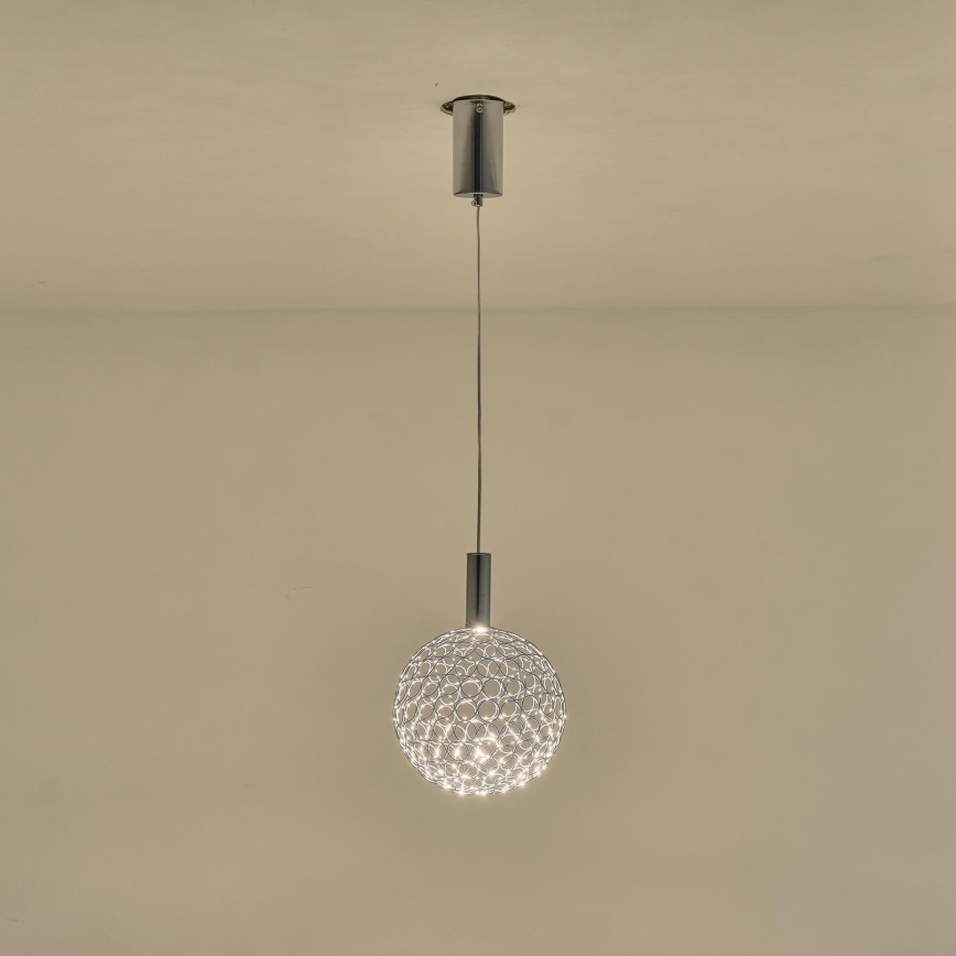 LED pendel LED/6,3W/230V 3000K skinnende krom diameter 25 cm