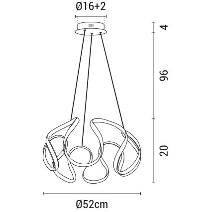 LED pendel LED/60W/230V 3000K hvid