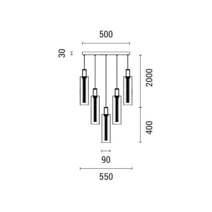 LED pendel LED/60W/230V 3000K