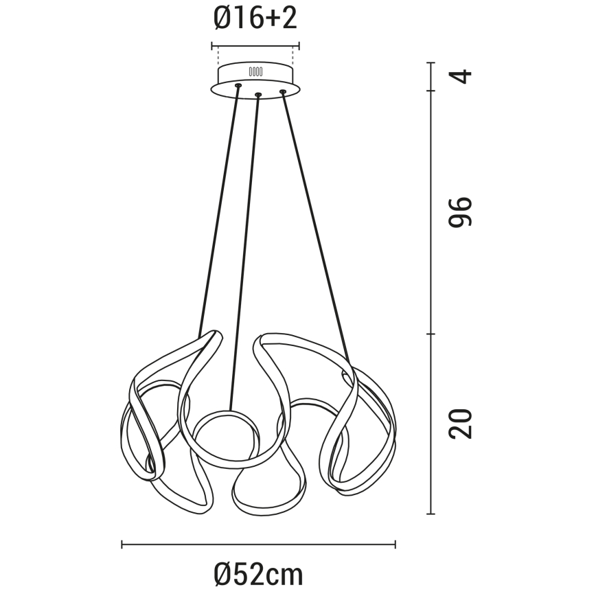 LED pendel LED/60W/230V 3000K sort