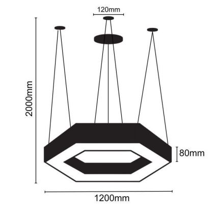 LED pendel LED/60W/230V 4000K diameter 120 cm