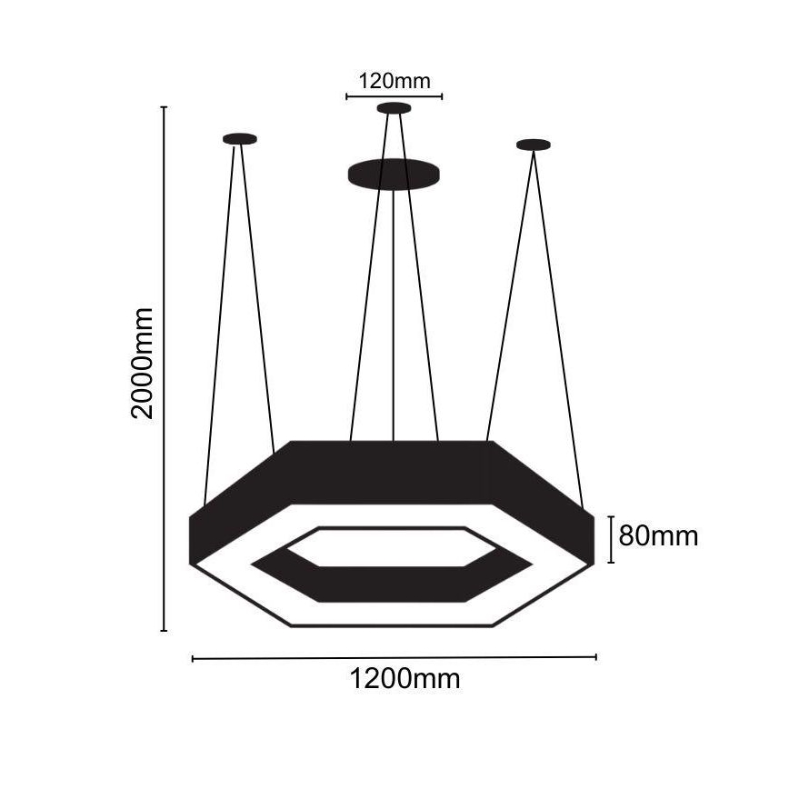 LED pendel LED/60W/230V 4000K diameter 120 cm