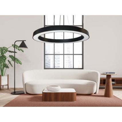 LED pendel LED/60W/230V 4000K diameter 120 cm sort