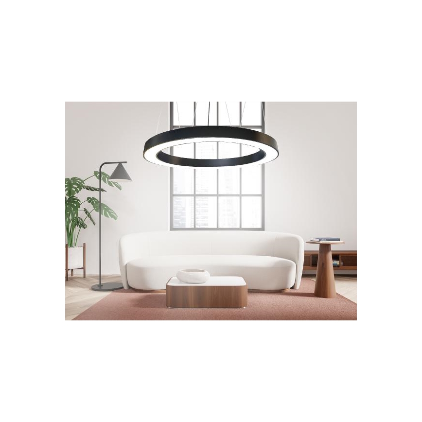 LED pendel LED/60W/230V 4000K diameter 120 cm sort