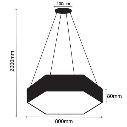 LED pendel LED/70W/230V 4000K diameter 80 cm