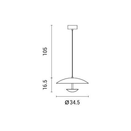 LED pendel LED/7W/230V 3000K diameter 34,5 cm