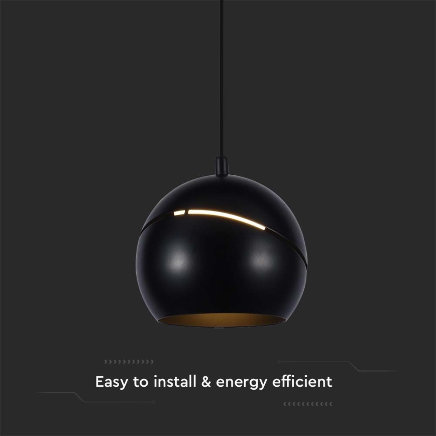 LED pendel LED/8,5W/230V 3000K sort