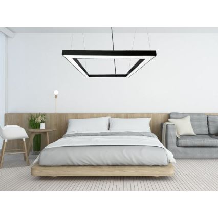 LED pendel LED/80W/230V 4000K 120x120 cm sort