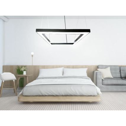 LED pendel LED/80W/230V 4000K 120x120 cm sort