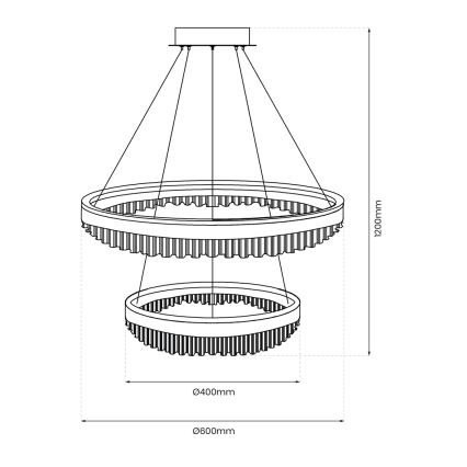LED pendel LED/85W/230V diameter 60 cm guldfarvet