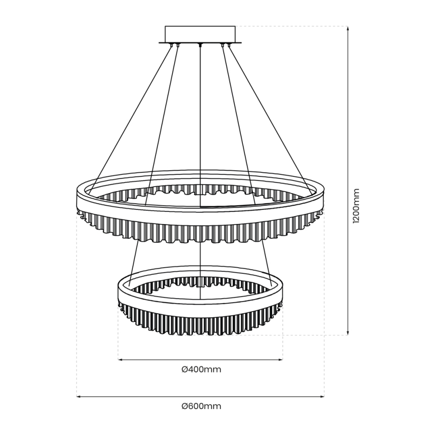 LED pendel LED/85W/230V diameter 60 cm guldfarvet