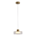 LED pendel LED/8W/230V 3000K guldfarvet/transparent diam. 20 cm