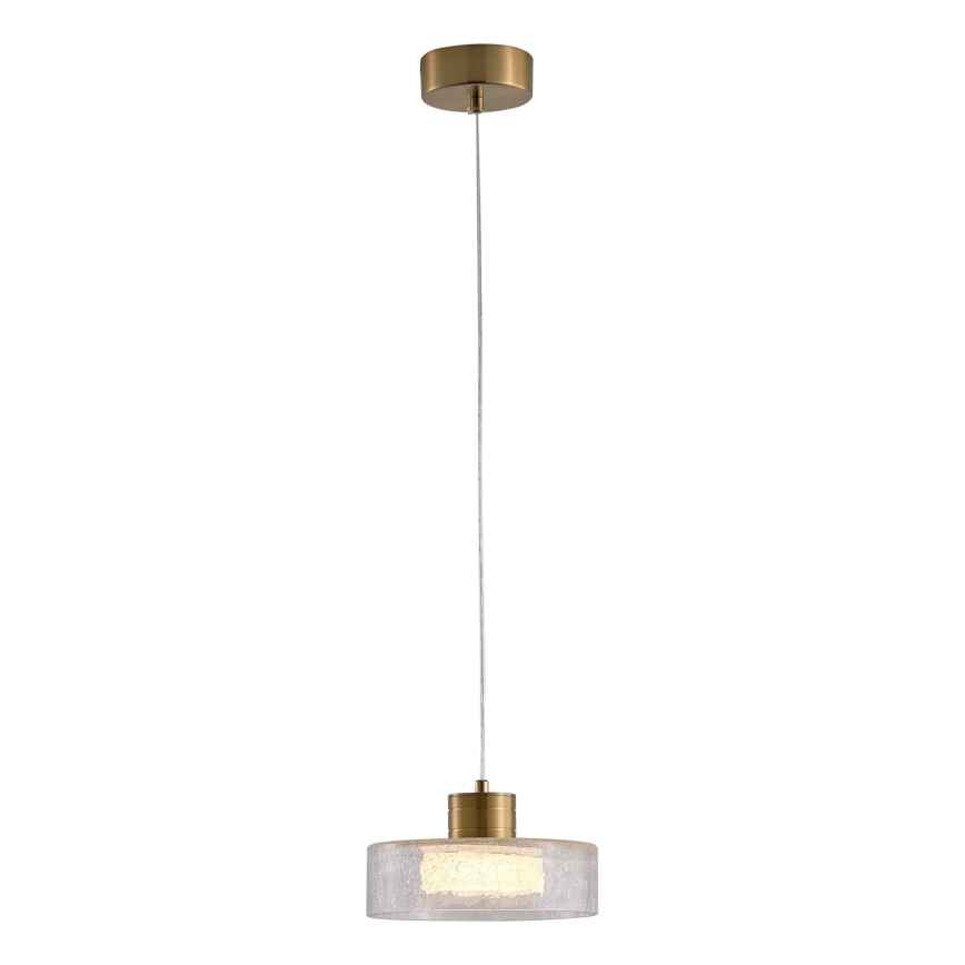 LED pendel LED/8W/230V 3000K guldfarvet/transparent diam. 20 cm