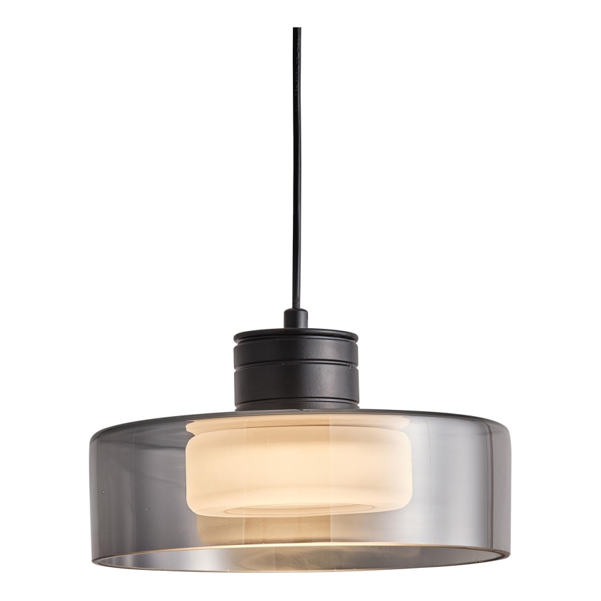 LED pendel LED/8W/230V 3000K sort/røget diam. 20 cm