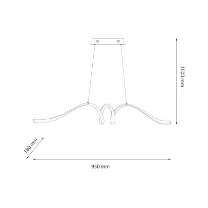 LED pendel LOOP LED/28W/230V sort