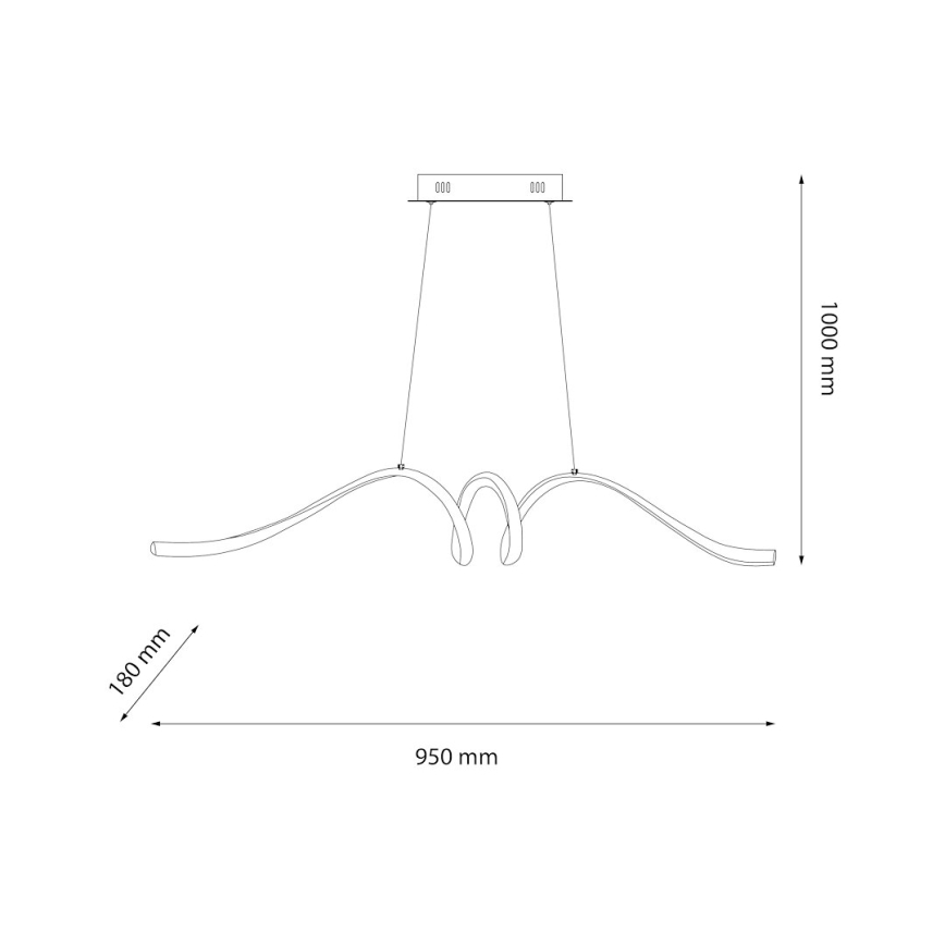 LED pendel LOOP LED/28W/230V sort