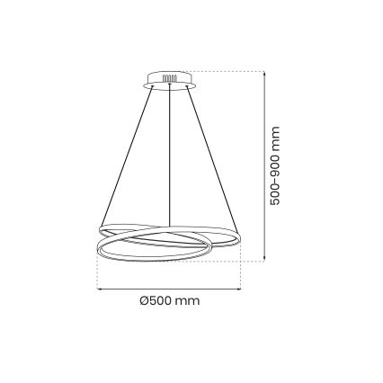 LED pendel LUCERO LED/48W/230V skinnende krom