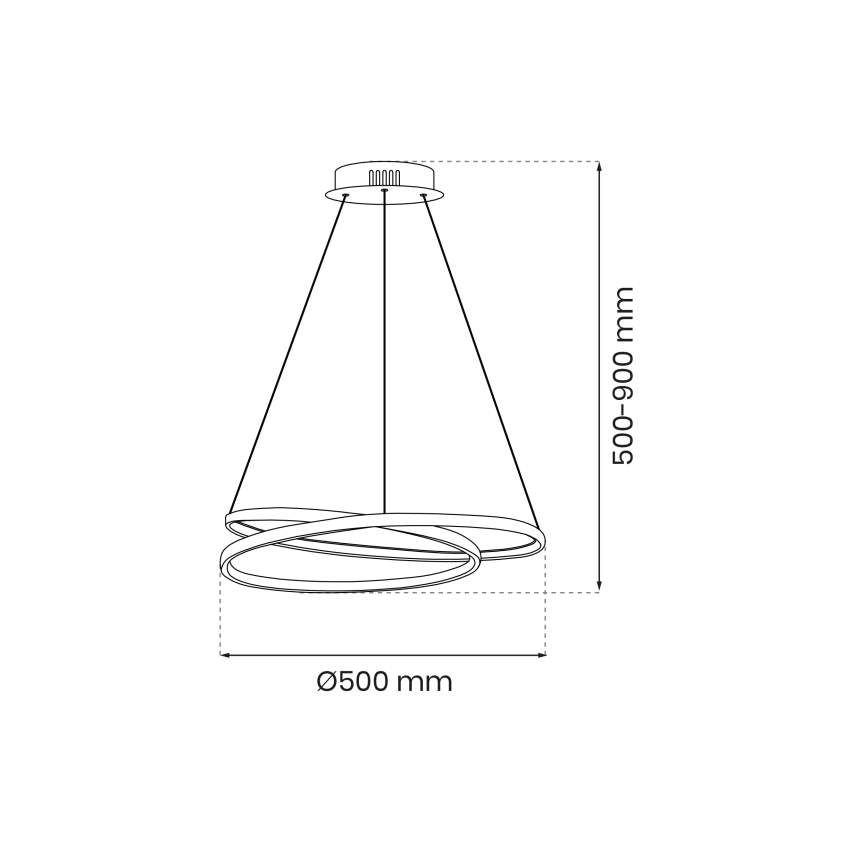 LED pendel LUCERO LED/48W/230V skinnende krom