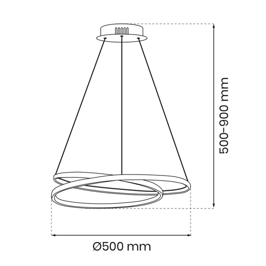 LED pendel LUCERO LED/48W/230V sort