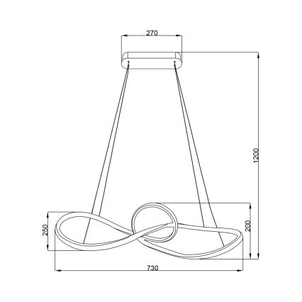LED pendel MARCO LED/42W/230V sort