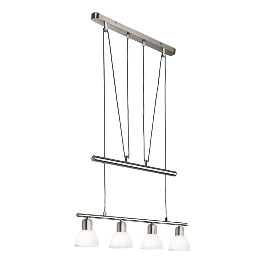 LED pendel MATTES 4xE14/4W/230V 3000K skinnende krom