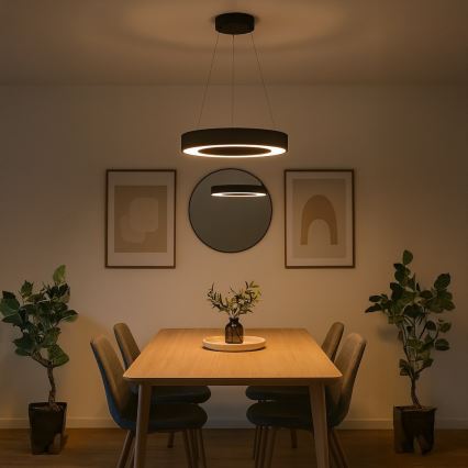 LED-pendel med kabel UNION LED/40 W/230 V 3000/4000/6500K Ø 40 cm sort