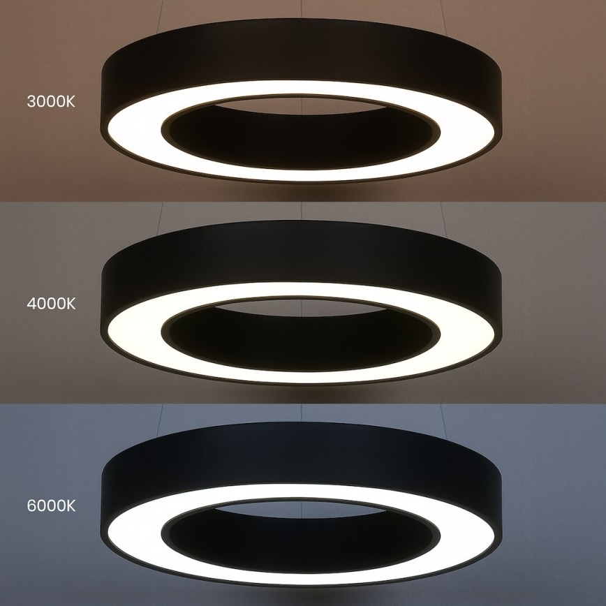 LED-pendel med kabel UNION LED/40 W/230 V 3000/4000/6500K Ø 40 cm sort