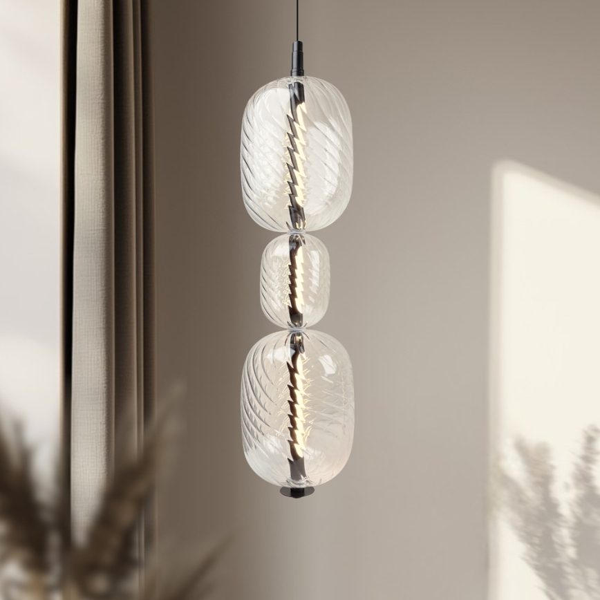 LED-pendel med kabelophæng PLAYA LED/12W/230V sort