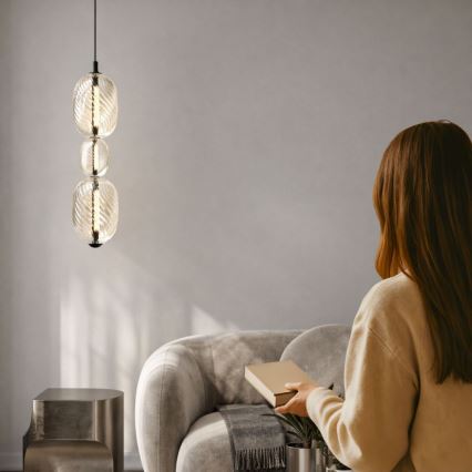 LED-pendel med kabelophæng PLAYA LED/12W/230V sort