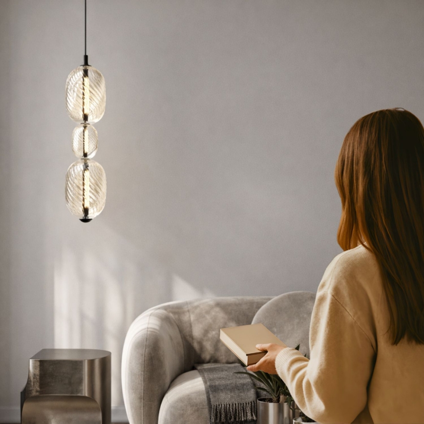 LED-pendel med kabelophæng PLAYA LED/12W/230V sort