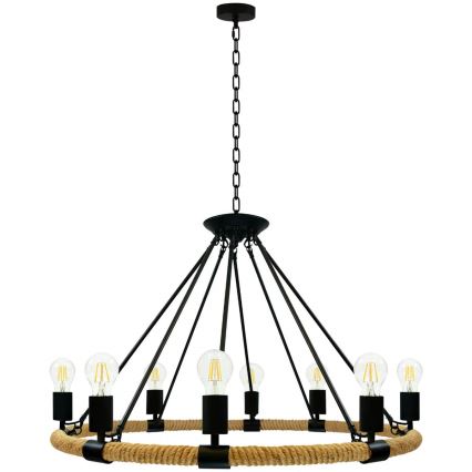LED Pendel med kædeophæng ROPE ARTHUR 8xE27/6W/230V