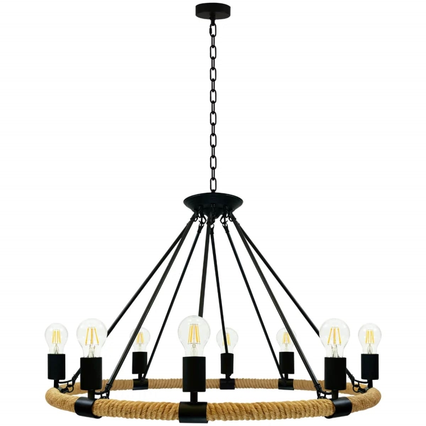 LED Pendel med kædeophæng ROPE ARTHUR 8xE27/6W/230V