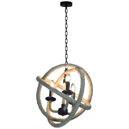 LED Pendel med kædeophæng ROPE GLOBO 3xE14/4,3W/230V
