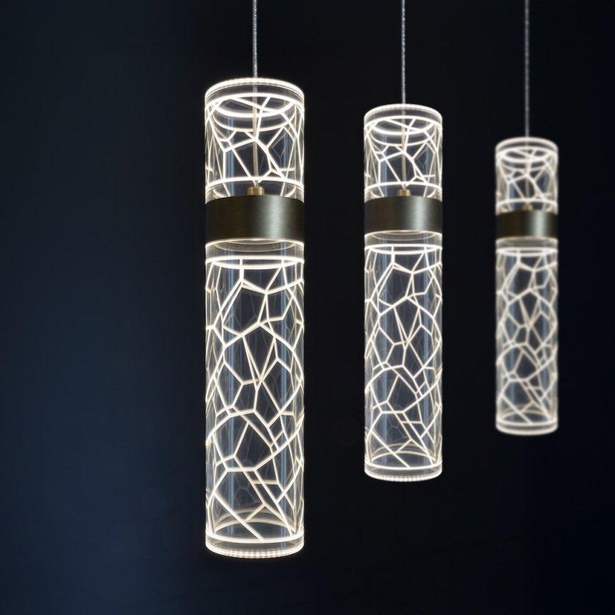 LED-pendel med wire LAGOS LED/24W/230V, guld