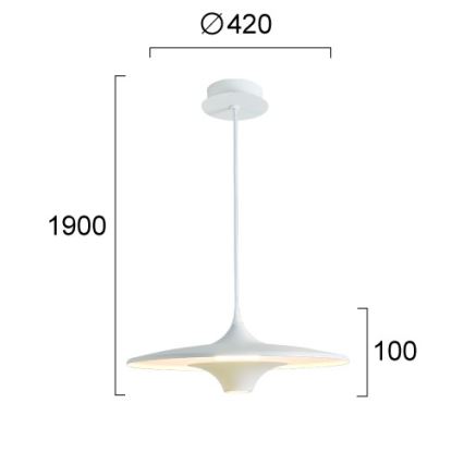 LED-pendel med wire RENE LED/19W/230V CRI 90 hvid