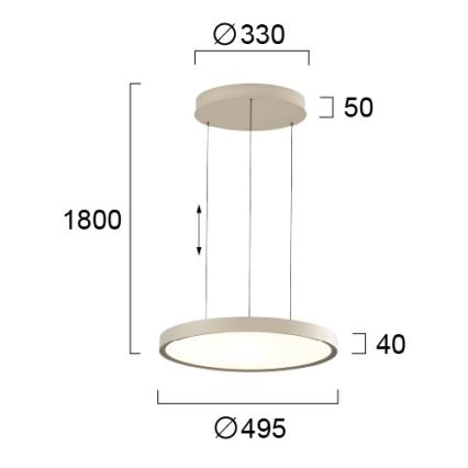 LED-pendel med wireophæng DENVER LED/76W/230V beige