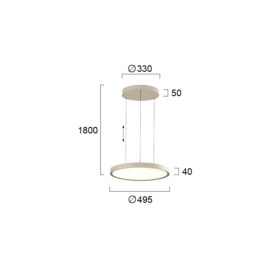 LED-pendel med wireophæng DENVER LED/76W/230V beige