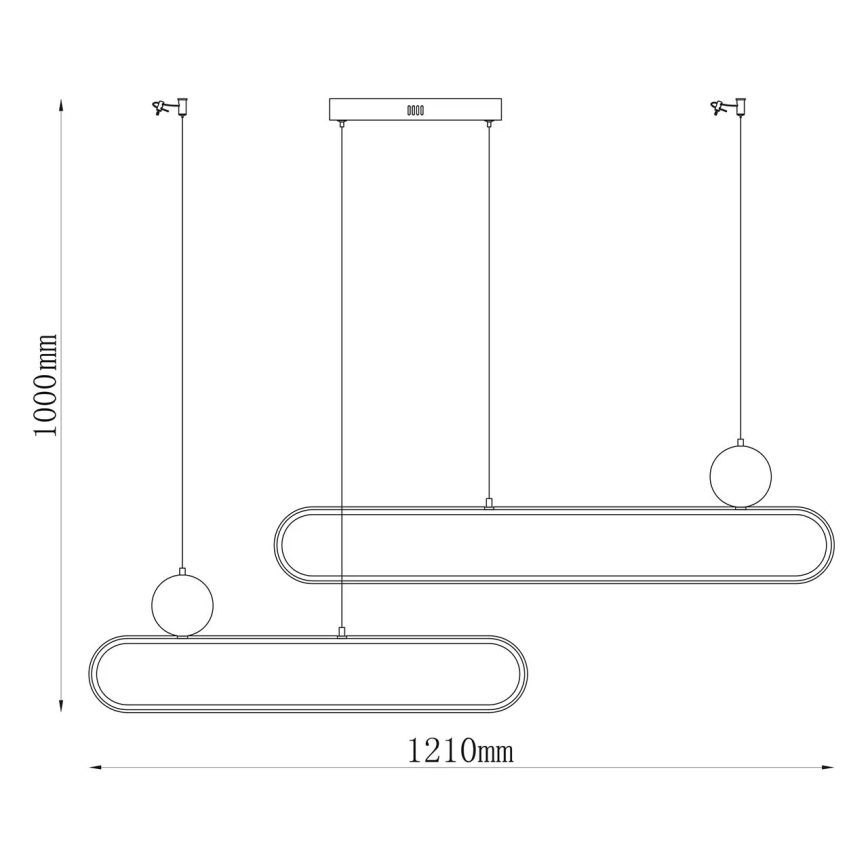 LED-pendel med wireophæng FLORENTYNA LED/48W/230V 4000K sort/hvid
