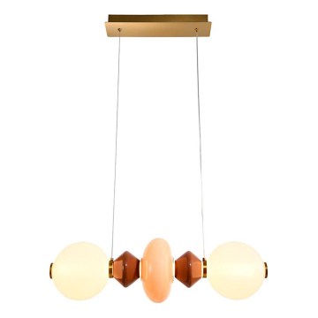 LED-pendel med wireophæng FLORES LED/15W/230V guld/orange/brun