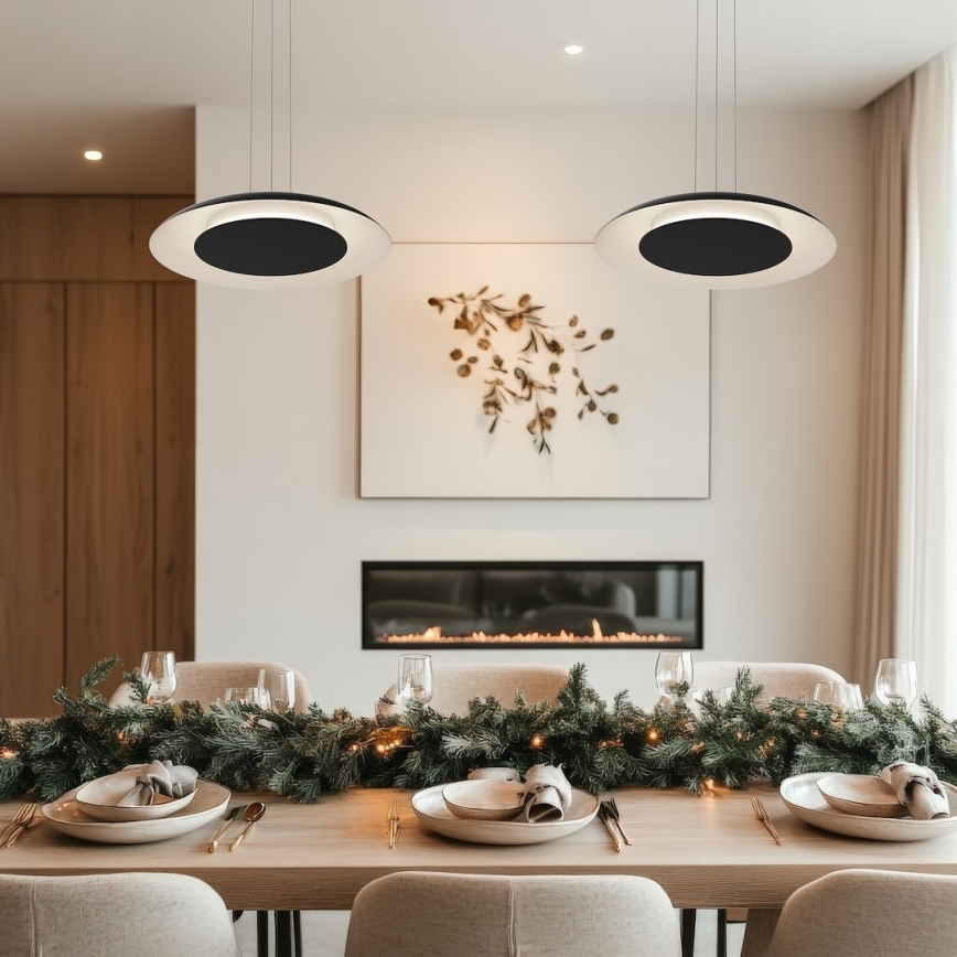 LED-pendel med wireophæng PIATTINO LED/30W/230V 2700/3200/4000K Ø 40 cm sort