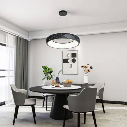 LED-pendel med wireophæng REUS LED/36W/230V 4000K Ø 61 cm sort
