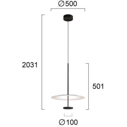 LED-pendel med wireophæng ROSS LED/13W/230V sort/hvid