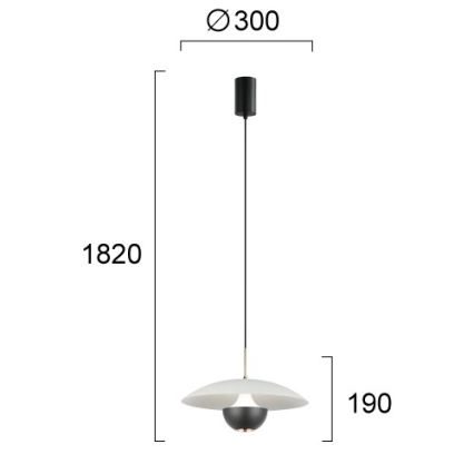 LED-pendel med wireophæng VALIA LED/9W/230V grå/sort
