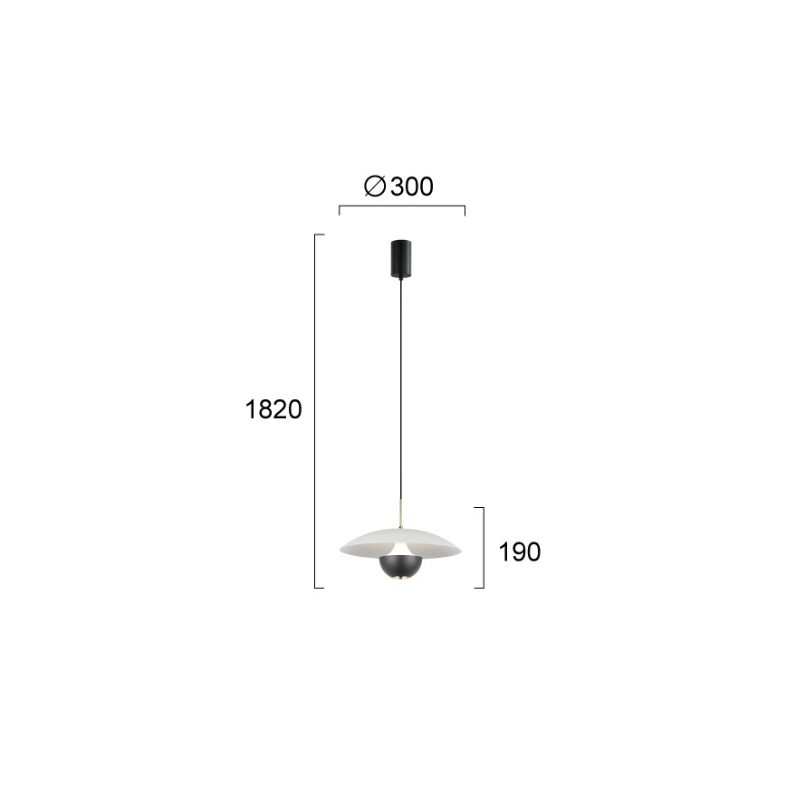 LED-pendel med wireophæng VALIA LED/9W/230V grå/sort