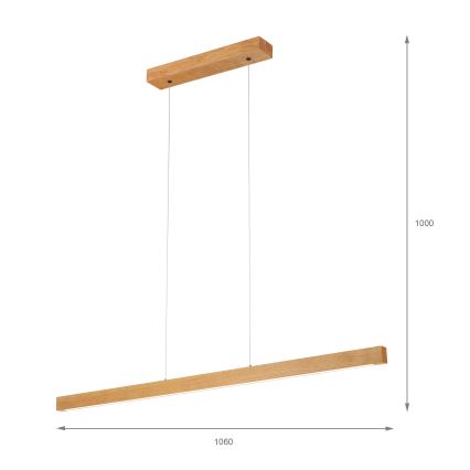 LED-pendel med wireophæng VERDE LED/18W/230V 3000K 106 cm eg