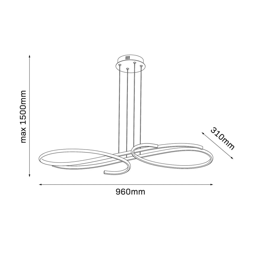 LED-pendel med wireophæng VIOLIN LED/40W/230V sort