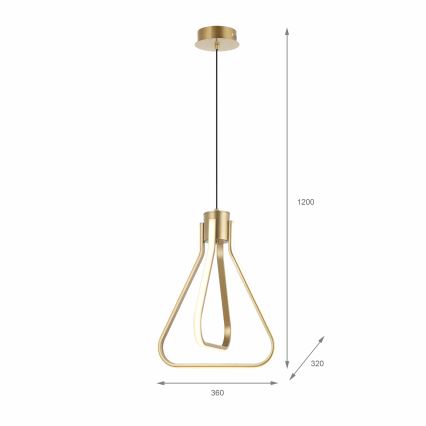 LED-pendel med wireophæng ZING LED/19W/230V guld